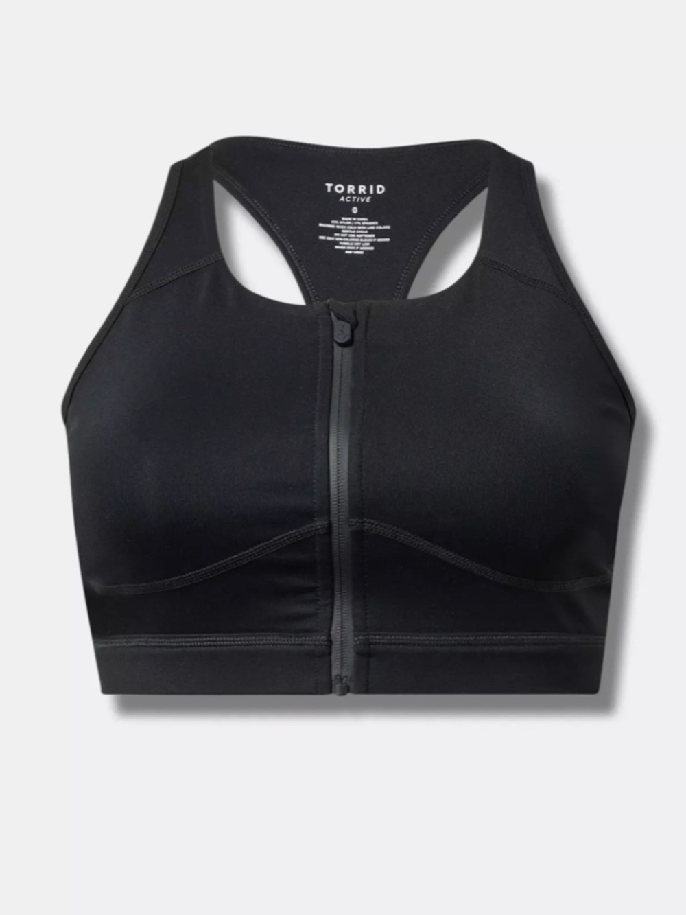 NWT TORRID TRU LOW-IMPACT WIRELESS ZIP-FRONT ACTIVE SPORTS BRA